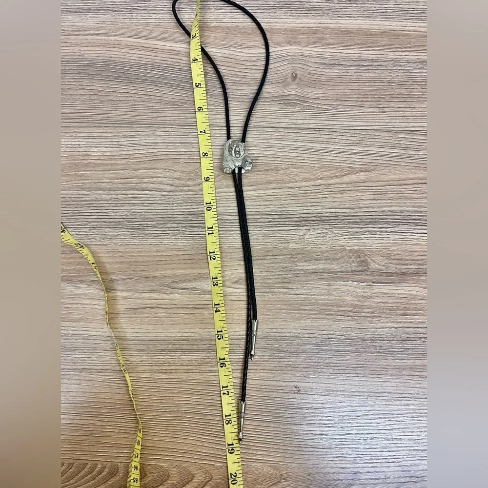 Silver Bear Vintage Western Rodeo Bolo Tie